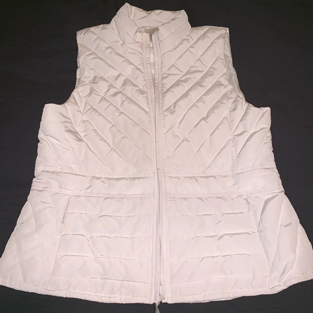 NWT bright white down vest!